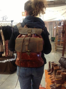 Handmade Leather Backpack-Unisex Rucksack Backpack-Daily Laptop Backpack