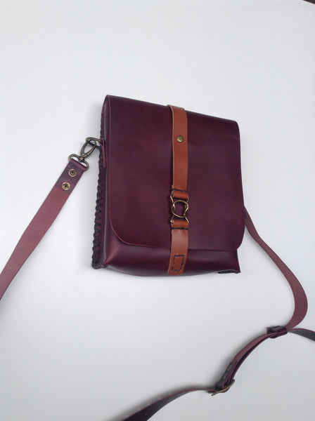 Brownish Crossbody Purse Bag-Full Grain Small Shoulder Bag