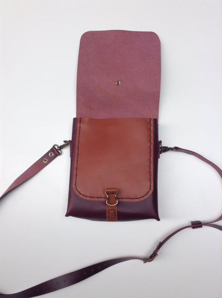 Brownish Crossbody Purse Bag-Full Grain Small Shoulder Bag