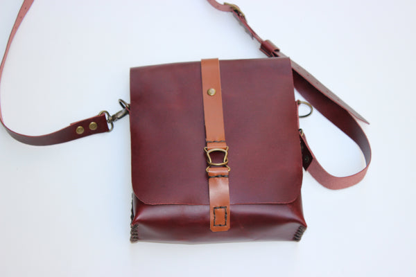 Brownish Crossbody Purse Bag-Full Grain Small Shoulder Bag