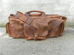 Quality Handmade Distressed Duffel Bags. Custom Leather Bags 