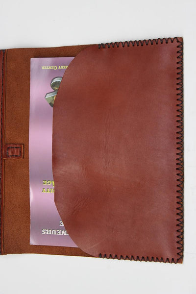 Custom Leather Ring Leather Binder Portfolio-Handmade Brown Leather Ring Binder