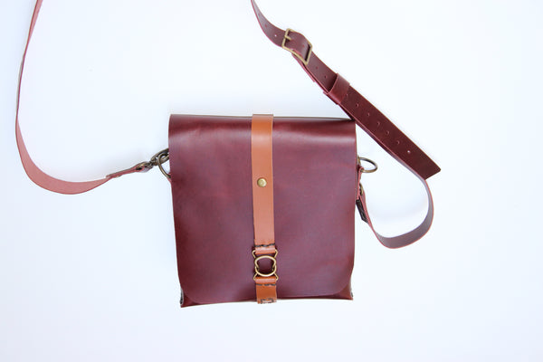 Brownish Crossbody Purse Bag-Full Grain Small Shoulder Bag