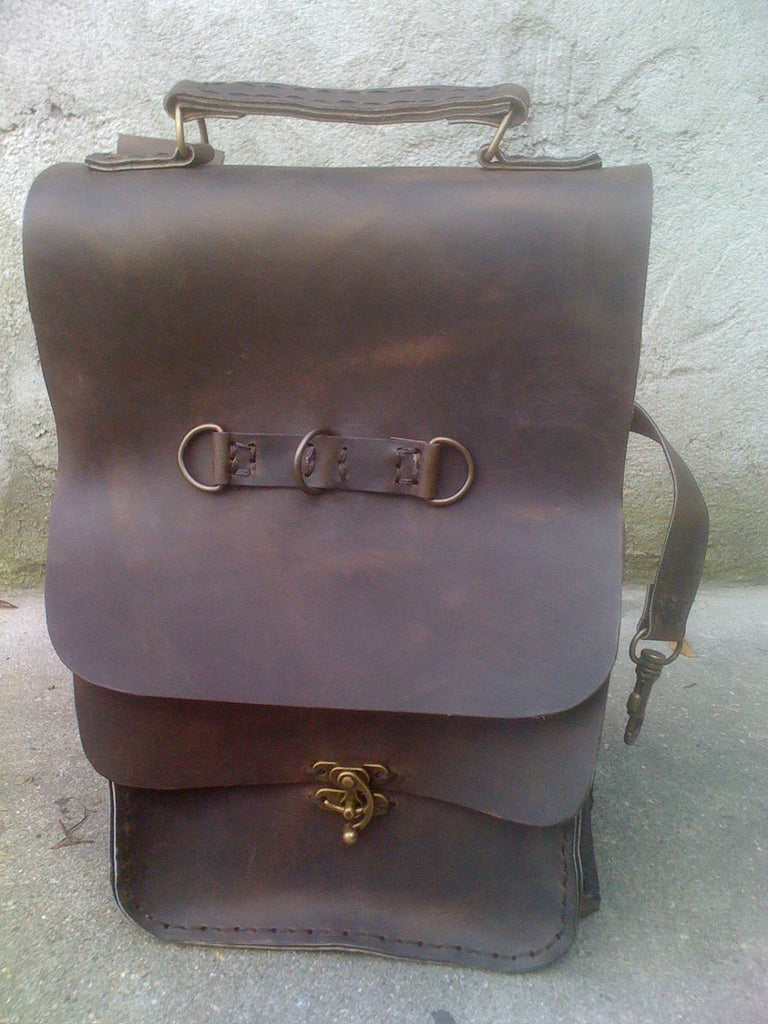 distressed leather backpack brown Mens Leather Backpack-Distressed Brown Backpack – NadiraBag