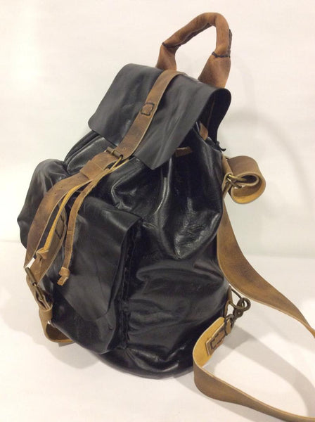 Black Leather Backpack for Weekend Trip-Custom Leather Backpack